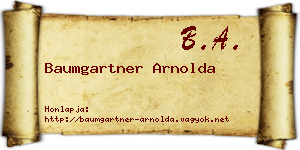 Baumgartner Arnolda névjegykártya